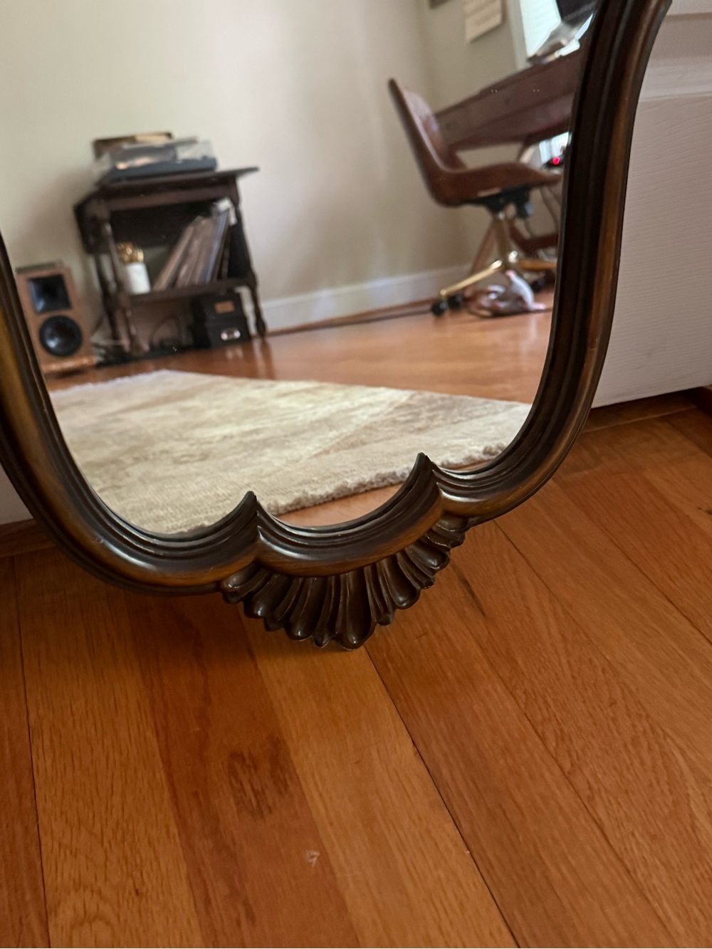 Vintage Wall Mirror in Dark Brown Frame - Picture 4 of 5